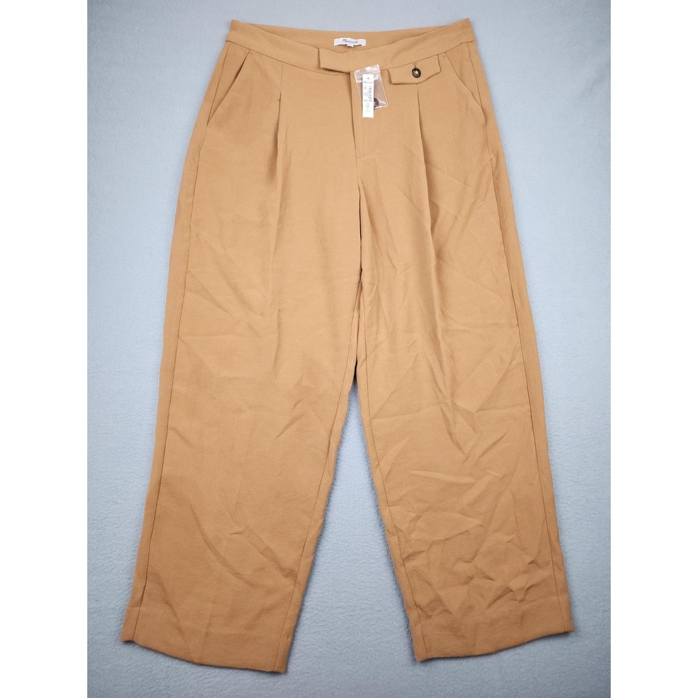 Madewell Dress Pants Womens 6 Beige Wide Leg Crepe Pull On Lined Work Career